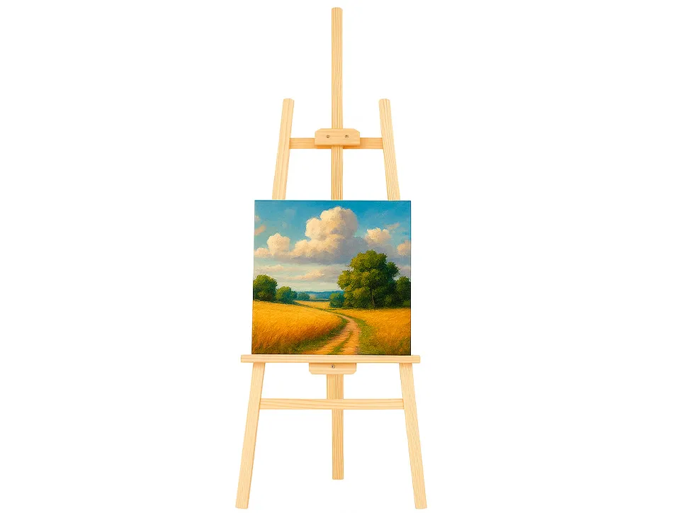 Chevalet sur pied liderpapel en bois de pin vernis 60x150x60 cm certifie fsc