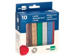 Cire cacheter liderpapel sceau inclus coloris assortis - boite de 10 batons de 12g