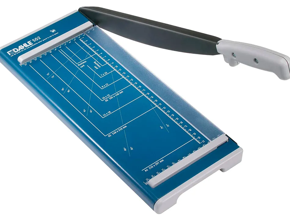 Cisaille dahle 502 format a4 capacité coupe 8f pression manuelle lame acier longueur coupe 320mm 420x175x60mm