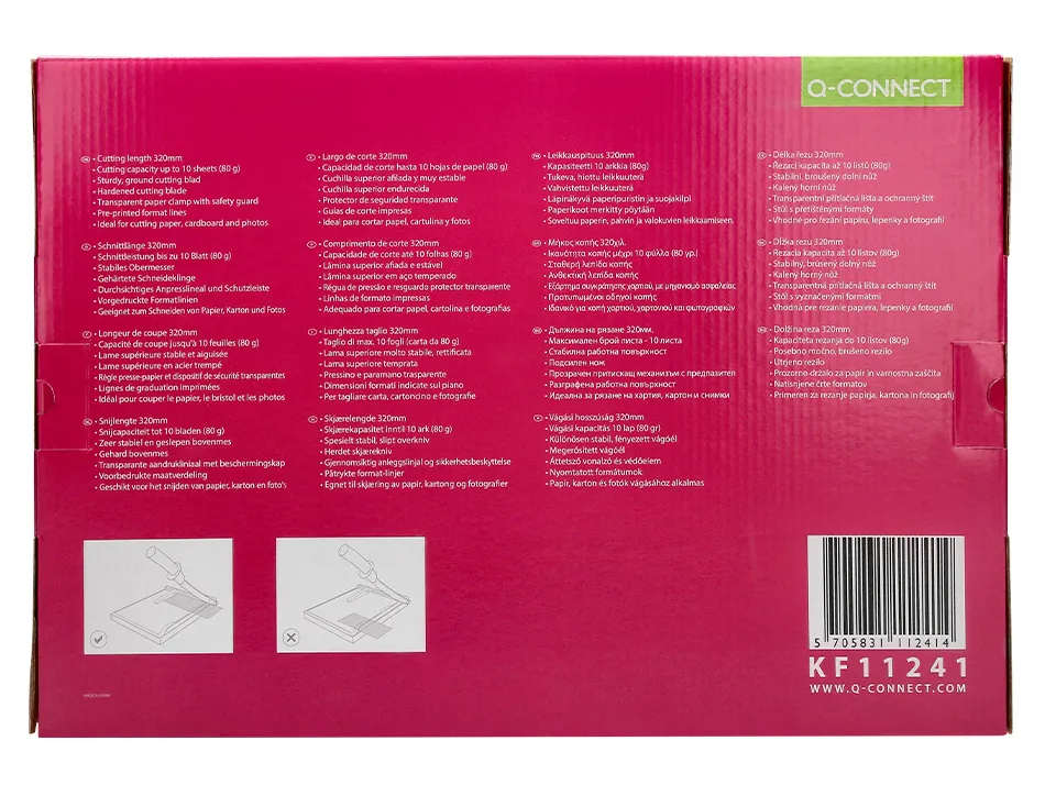 Cisaille q-connect métal format a4 capacité coupe 10f pression manuelle 60x300x350mm