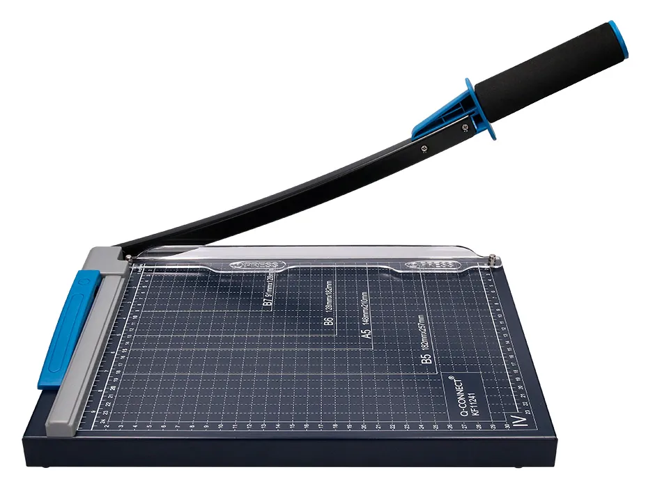 Cisaille q-connect métal format a4 capacité coupe 10f pression manuelle 60x300x350mm