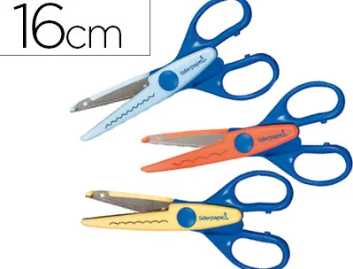 Ciseaux à cranter liderpapel 3 types de coupe zig-zag/petite onde/grande onde 16cm
