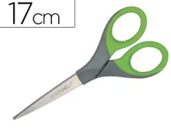 Ciseaux bureau q-connect acier inoxydable 170mm anneaux caoutchouc coloris assortis blister