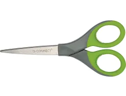 Ciseaux bureau q-connect acier inoxydable 170mm anneaux caoutchouc coloris assortis blister