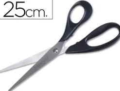 Ciseaux bureau q-connect économique droitier lames inox 250mm branches gainées abs bouts pointus coloris noir