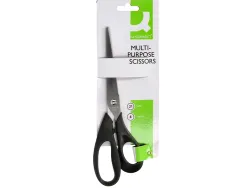 Ciseaux bureau q-connect économique droitier lames inox 210mm branches gainées abs bouts pointus coloris noir