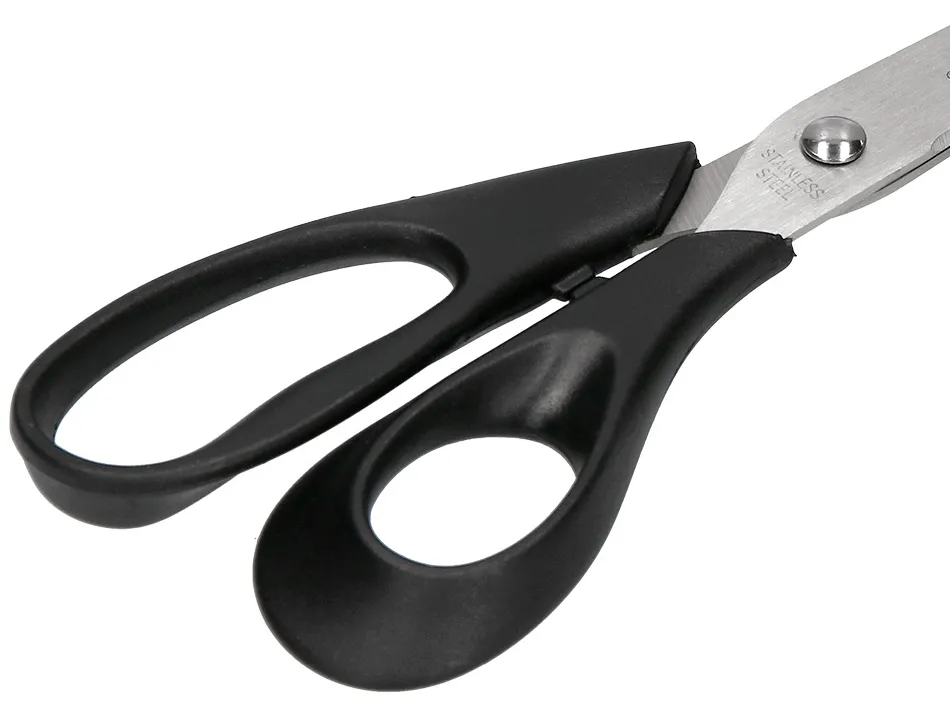 Ciseaux bureau q-connect économique droitier lames inox 210mm branches gainées abs bouts pointus coloris noir