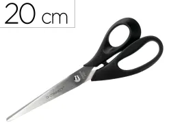 Ciseaux bureau q-connect économique droitier lames inox 210mm branches gainées abs bouts pointus coloris noir