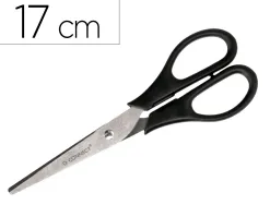 Ciseaux bureau q-connect économique droitier lames inox 170mm branches gainées abs bouts pointus coloris noir