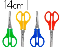 Ciseaux liderpapel 5/8 ans économique lames acier inoxydable pointe arrondie anti-coupe 140mm pochette