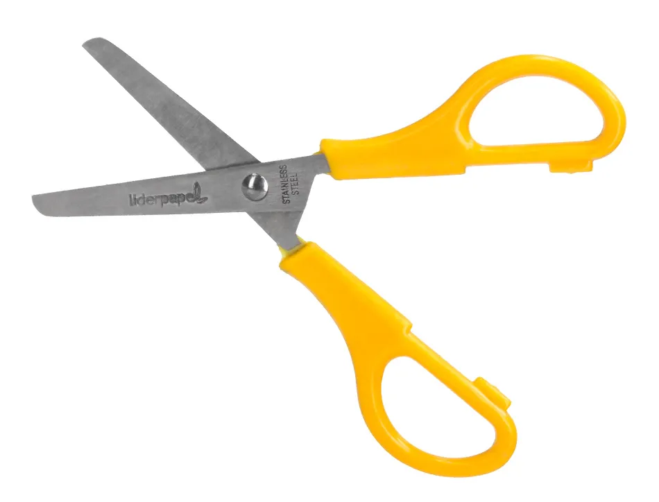 Ciseaux liderpapel 5/8 ans économique lames acier inoxydable pointe arrondie anti-coupe 140mm pochette