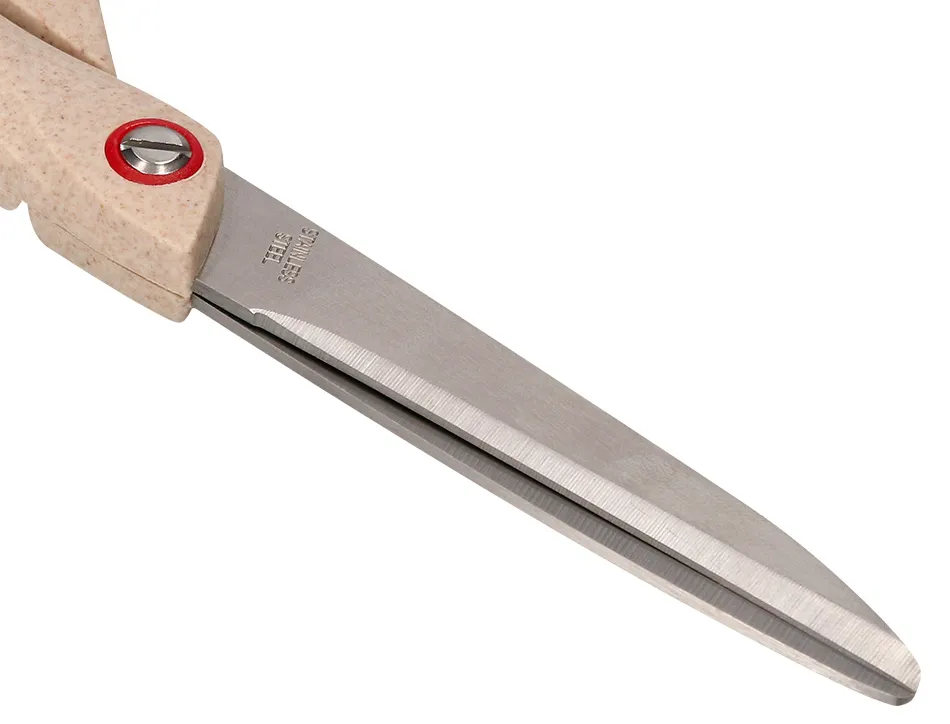 Ciseaux liderpapel en acier inoxydable anneaux en matiere naturelle eco 8" 21.5 cm en blister