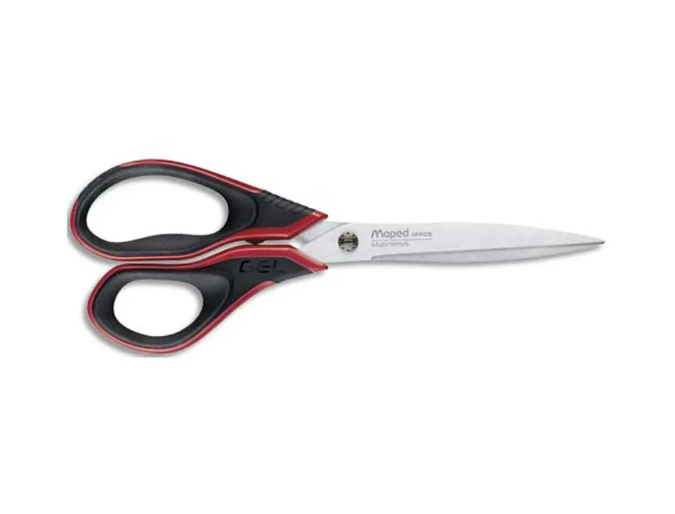 Ciseaux maped advanced gel lames acier inoxydable 170mm bouts pointus coloris rouge/noir