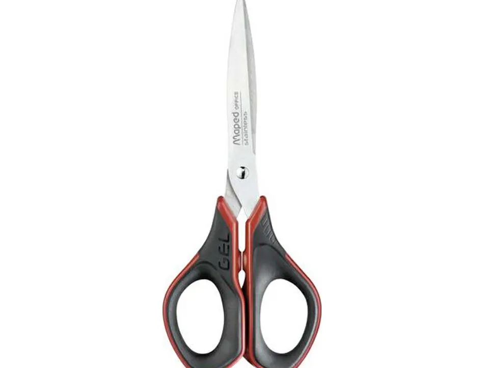 Ciseaux maped advanced gel lames acier inoxydable 170mm bouts pointus coloris rouge/noir