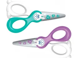 Ciseaux maped kidicut 3/5 ans bouts ronds lames fibre de verre ne coupent ni cheveux ni vêtements 120mm coloris assortis
