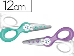 Ciseaux maped kidicut 3/5 ans bouts ronds lames fibre de verre ne coupent ni cheveux ni vêtements 120mm coloris assortis
