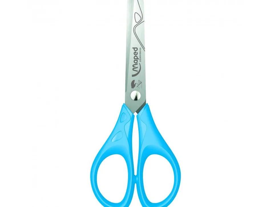 Ciseaux scolaires essentials 13 cm maped bouts ronds lames inox gaucher