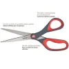Ciseaux scotch précision 180mm lames acier inoxydable anneaux matière antidérapante bicolore rouge/gris garantie à vie