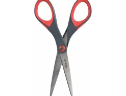 Ciseaux scotch précision 180mm lames acier inoxydable anneaux matière antidérapante bicolore rouge/gris garantie à vie