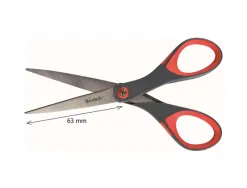 Ciseaux scotch précision 180mm lames acier inoxydable anneaux matière antidérapante bicolore rouge/gris garantie à vie