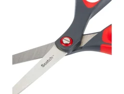 Ciseaux scotch précision 200mm lames acier inoxydable anneaux matière antidérapante bicolore rouge/gris garantie à vie