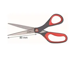 Ciseaux scotch précision 200mm lames acier inoxydable anneaux matière antidérapante bicolore rouge/gris garantie à vie