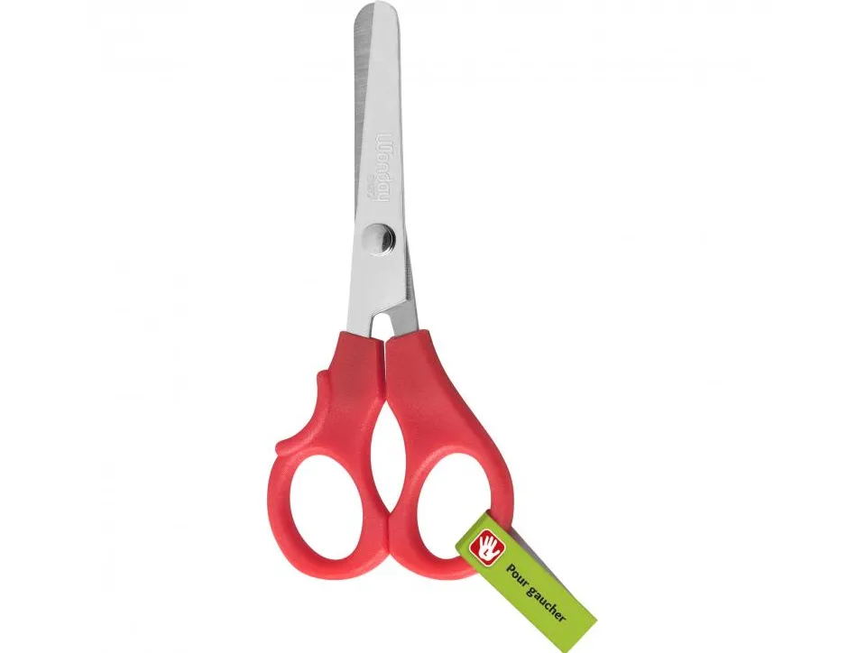 Ciseaux wonday enzo 12cm gaucher lames acier inox bouts ronds anneaux symetriques