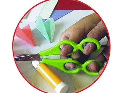 Ciseaux wonday pedago 13cm lames acier inox bouts ronds 4 anneaux symetriques