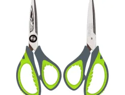 Ciseaux wonday tribal 13cm lames acier inox bouts ronds anneaux asymetriques