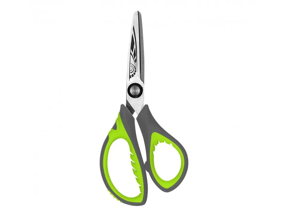 Ciseaux wonday tribal 13cm lames acier inox bouts ronds anneaux asymetriques