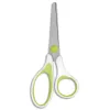Ciseaux wonday uni'vert 13cm lames acier inox bouts ronds anneaux asymetriques