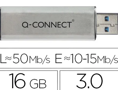 Clé usb q-connect 3.0 16gb lecture175mb/s écriture 60mb/s rétractable interface superspeed 3.0 compatible usb 2.0