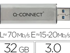 Clé usb q-connect 3.0 32gb lecture175mb/s écriture 60mb/s rétractable interface superspeed 3.0 compatible usb 2.0