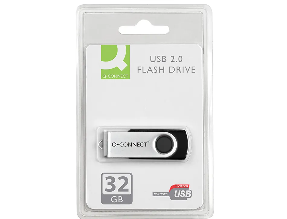 Clé usb q-connect 2.0 32gb vitesse lecture 18mb/s écriture 12mb/s capuchon rotatif