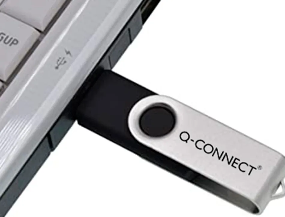 Clé usb q-connect 2.0 16gb vitesse lecture 18mb/s écriture 8mb/s capuchon rotatif