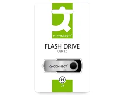 Clé usb q-connect 2.0 64gb vitesse lecture 18mb/s écriture 12mb/s capuchon rotatif