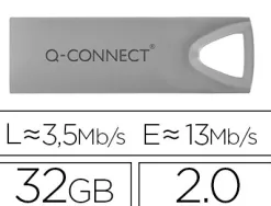 Clé usb q-connect 2.0 premium 32gb vitesse lecture 13mb/s écriture 3.5mb/s