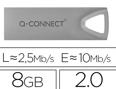 Clé usb q-connect 2.0 premium 8gb vitesse lecture 10mb/s écriture 2.5mb/s