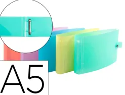 Classeur 2 anneaux bristol polypropylene a5 2/30mm assortiment pastel