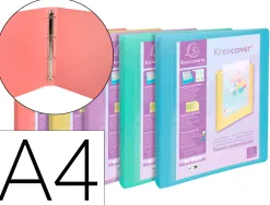 Classeur 4 anneaux exacompta kreacover polypropylene a4 4/30mm assortiment pastel