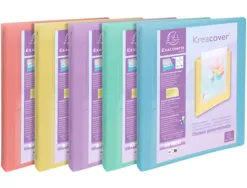 Classeur 4 anneaux exacompta kreacover polypropylene a4 4/30mm assortiment pastel
