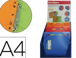 Classeur 4 anneaux élastique présentoir 12 unités