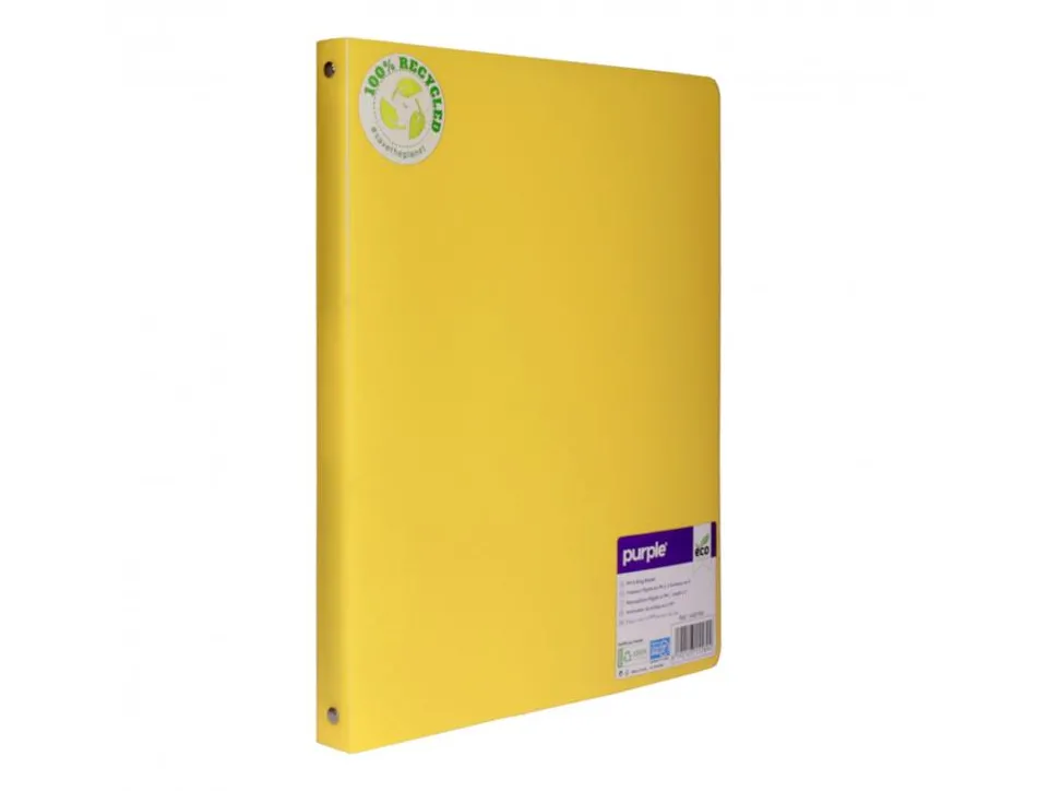 Classeur 4 anneaux polypro recycle office plast dos 20mm coloris jaune