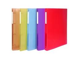 Classeur 4 anneaux polypro office plast couverture souple 32x25 dos 20mm 5 coloris assortis