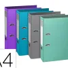 Classeur a levier exacompta teksto rigide a4 dos de 80 mm dim 32x29 cm coloris assortis