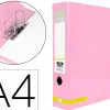 Classeur a levier liderpapel a4 color system dos de 80 mm coloris rose