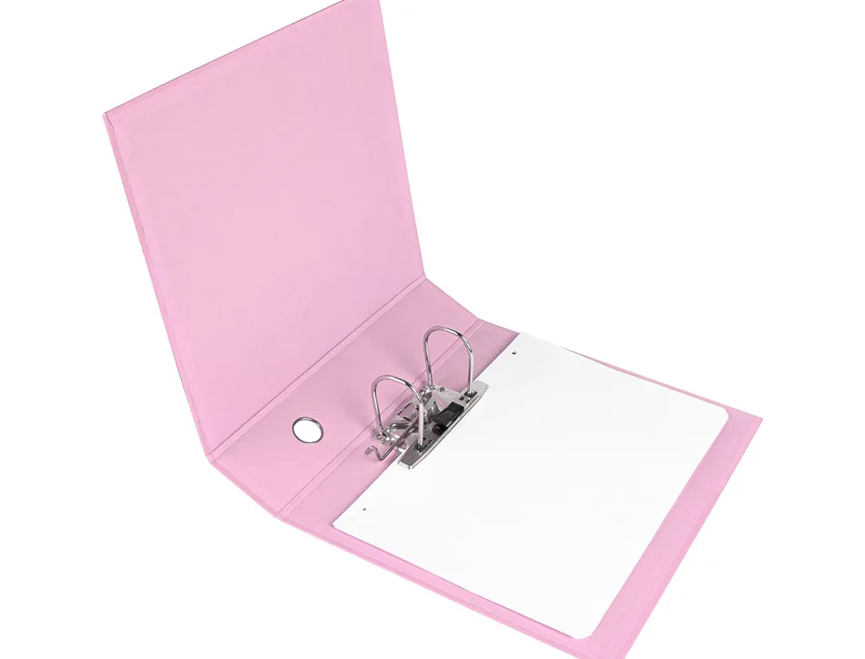 Classeur a levier liderpapel a4 color system dos de 80 mm coloris rose