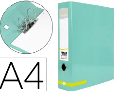 Classeur a levier liderpapel a4 color system dos de 80 mm coloris menthe