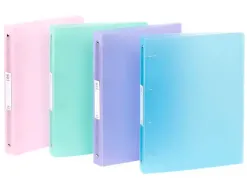 Classeur a4 viquel couverture souple dos 4cm 4 anneaux polypropylene propysoft coloris assortis