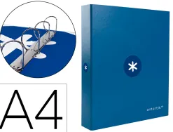 Classeur antartik 4 anneaux end 40mm a4+ carton remborde coloris bleu marine